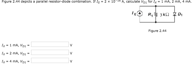 Solved Figure 2.44 depicts a parallel resistor-diode | Chegg.com