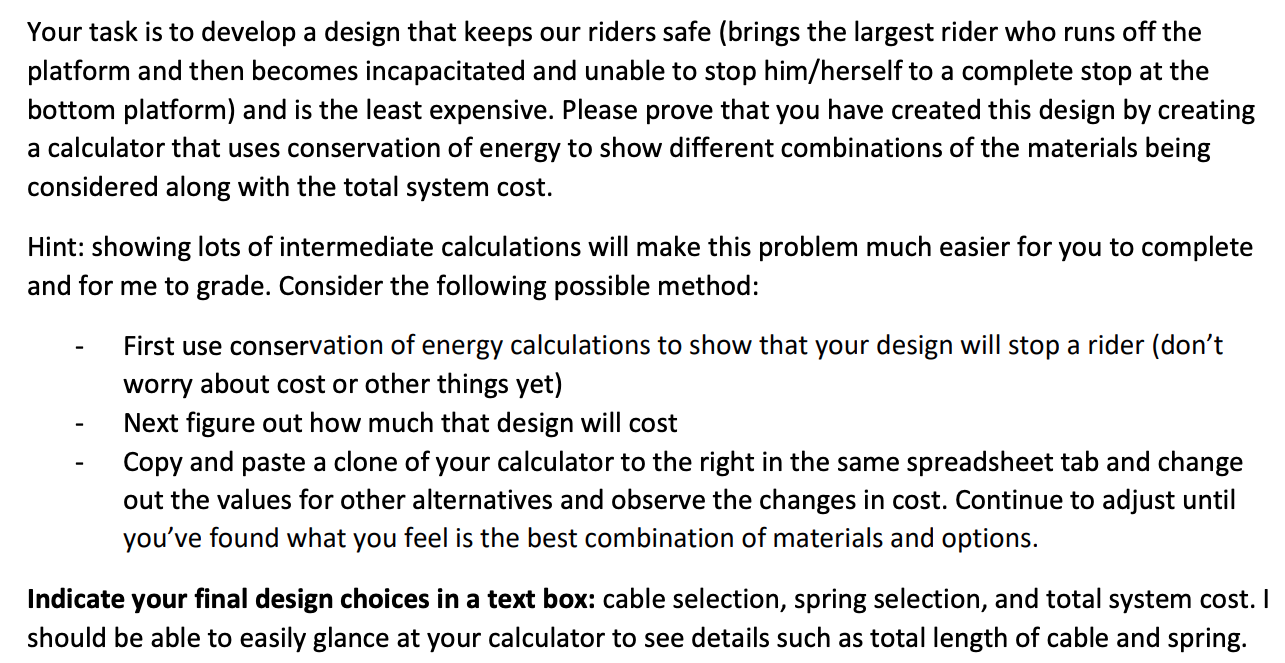 Solved Problem 3: Conservation Of Energy After Graduation, | Chegg.com