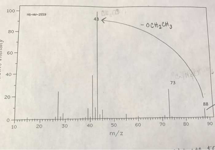 Solved The compound is c4h8o2. Using the mass spec identify | Chegg.com