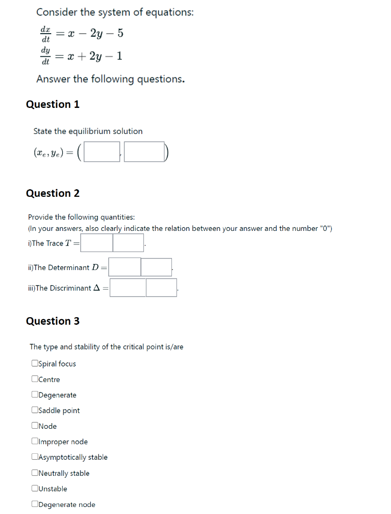 Solved Consider The System Of Equations: | Chegg.com