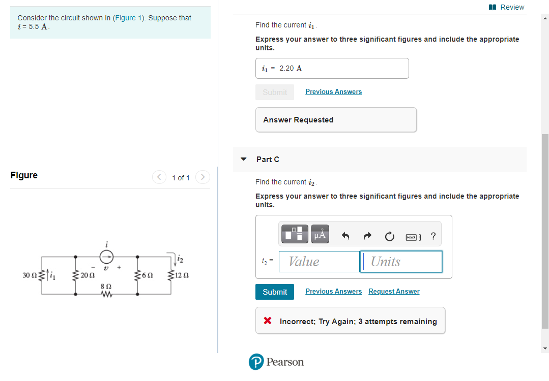 Solved I Review Consider the circuit shown in (Figure 1). | Chegg.com