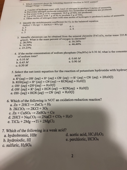 Solved 1. Which Statement About The Following Chemical | Chegg.com