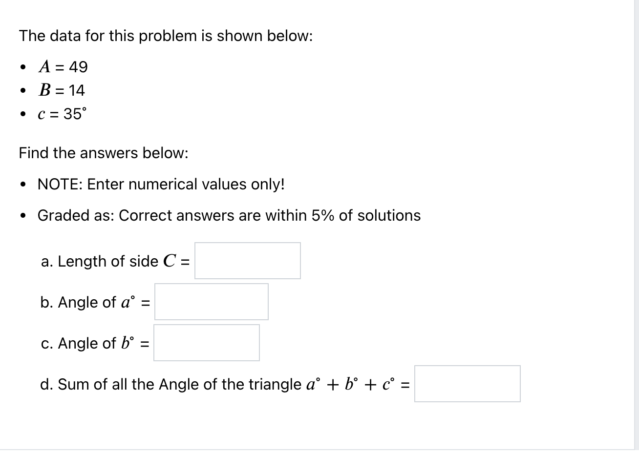 Solved C С B B La G The Data For This Problem Is Shown | Chegg.com