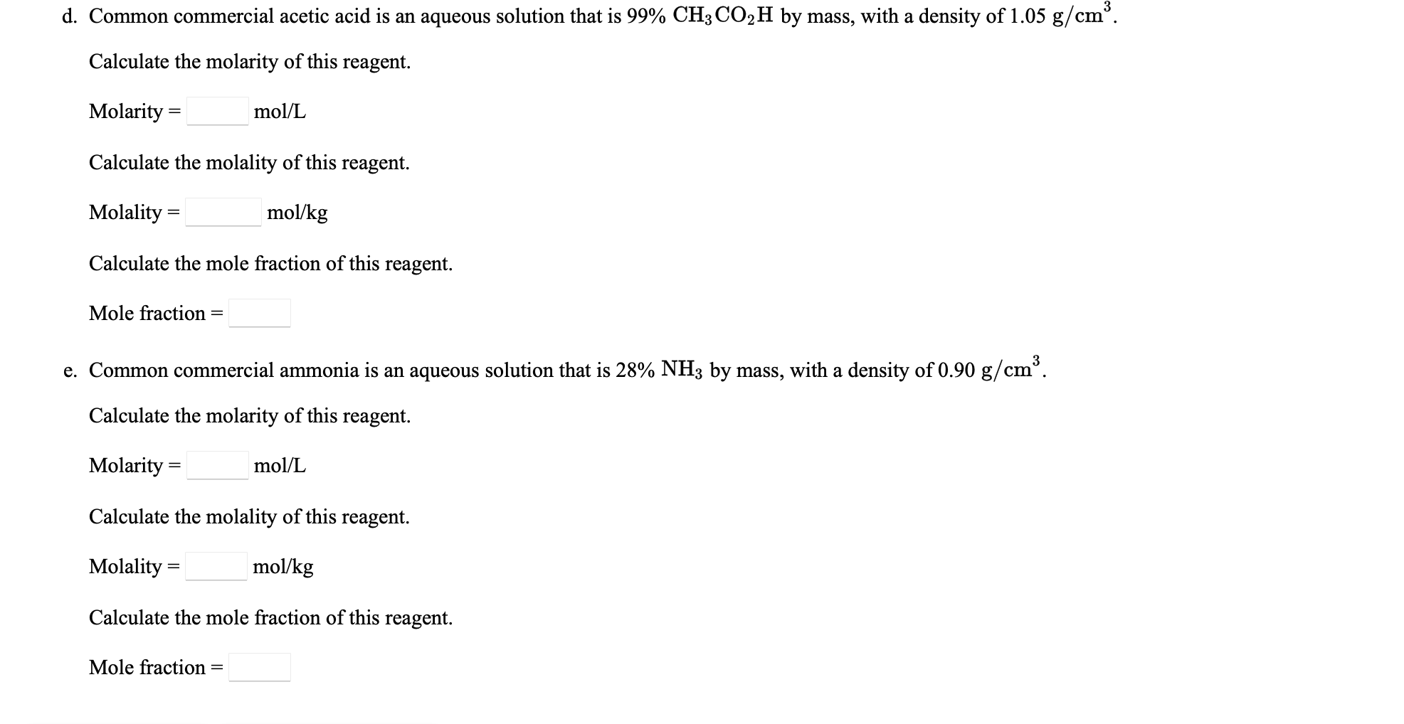 Solved c. Common commercial sulfuric acid is an aqueous | Chegg.com