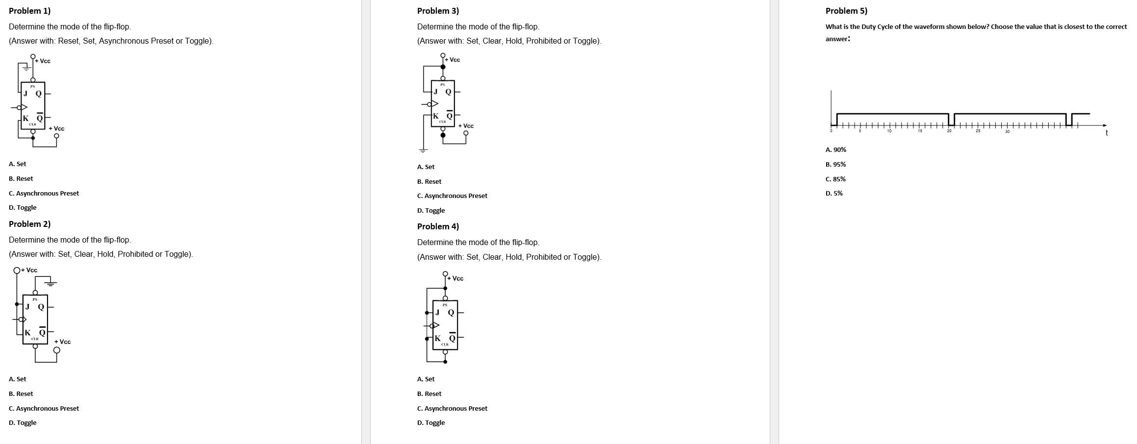 Solved Problem 1) Problem 3) Problem 5) Determine the mode | Chegg.com