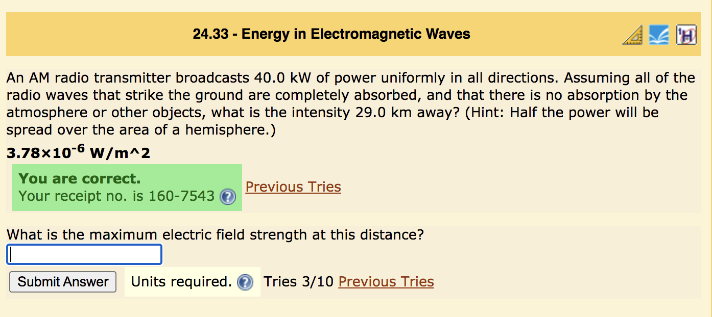 Solved 24.33 - Energy in Electromagnetic Waves CH An AM | Chegg.com