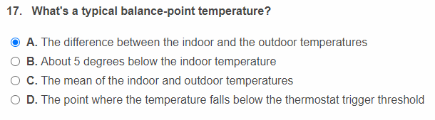 The difference between indoor and outdoor temperatures