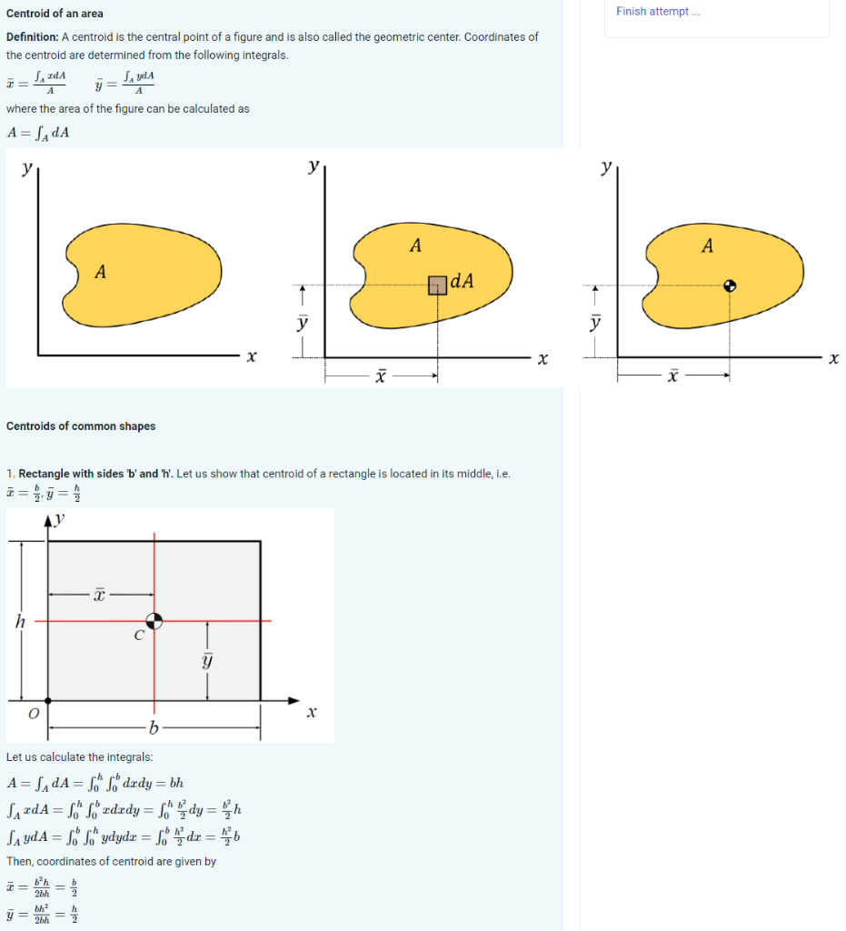 Mechanics Map - Centroid of an Area