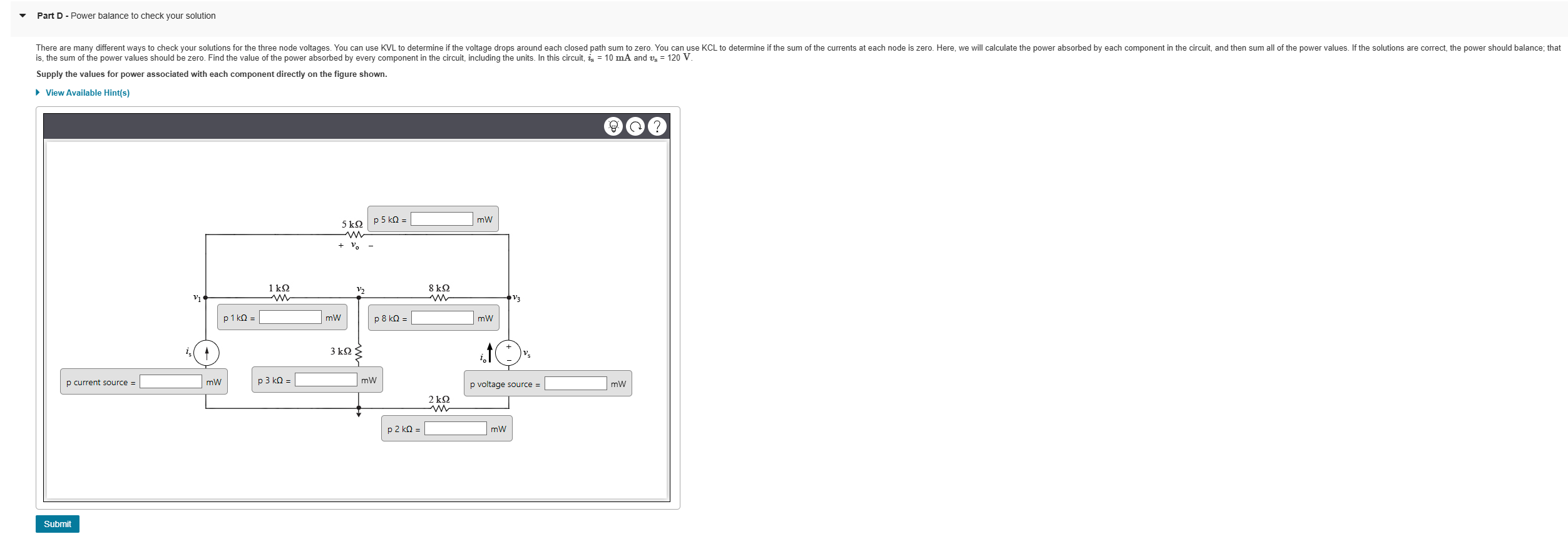 Power System Balance Solved - Part D - Power balance to check your solution is, | Chegg.com