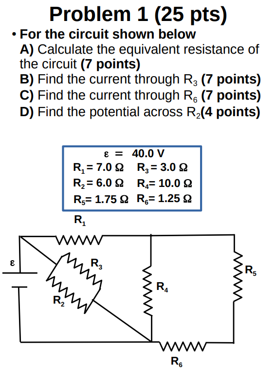 Solved Problem 1 (25 Pts) - For The Circuit Shown Below A) | Chegg.com