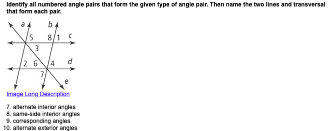 Solved Identify All Numbered Angle Pairs That Form The Gi