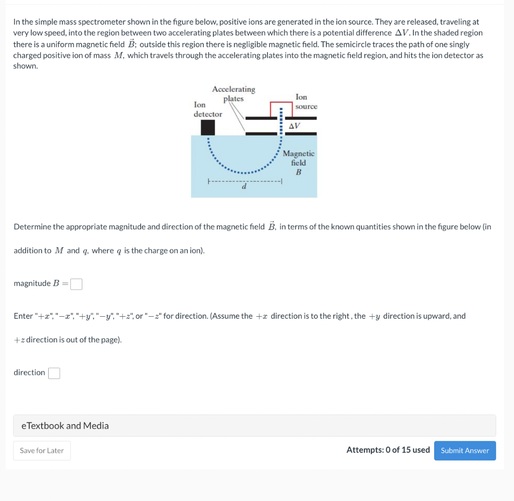 Solved In the simple mass spectrometer shown in the figure