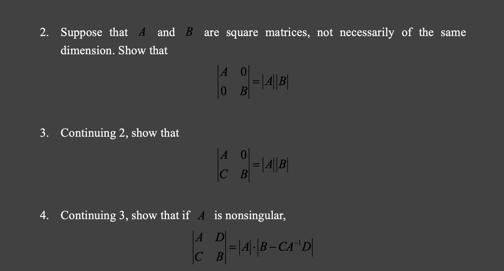 Solved 2. Suppose that A and B are square matrices, not | Chegg.com