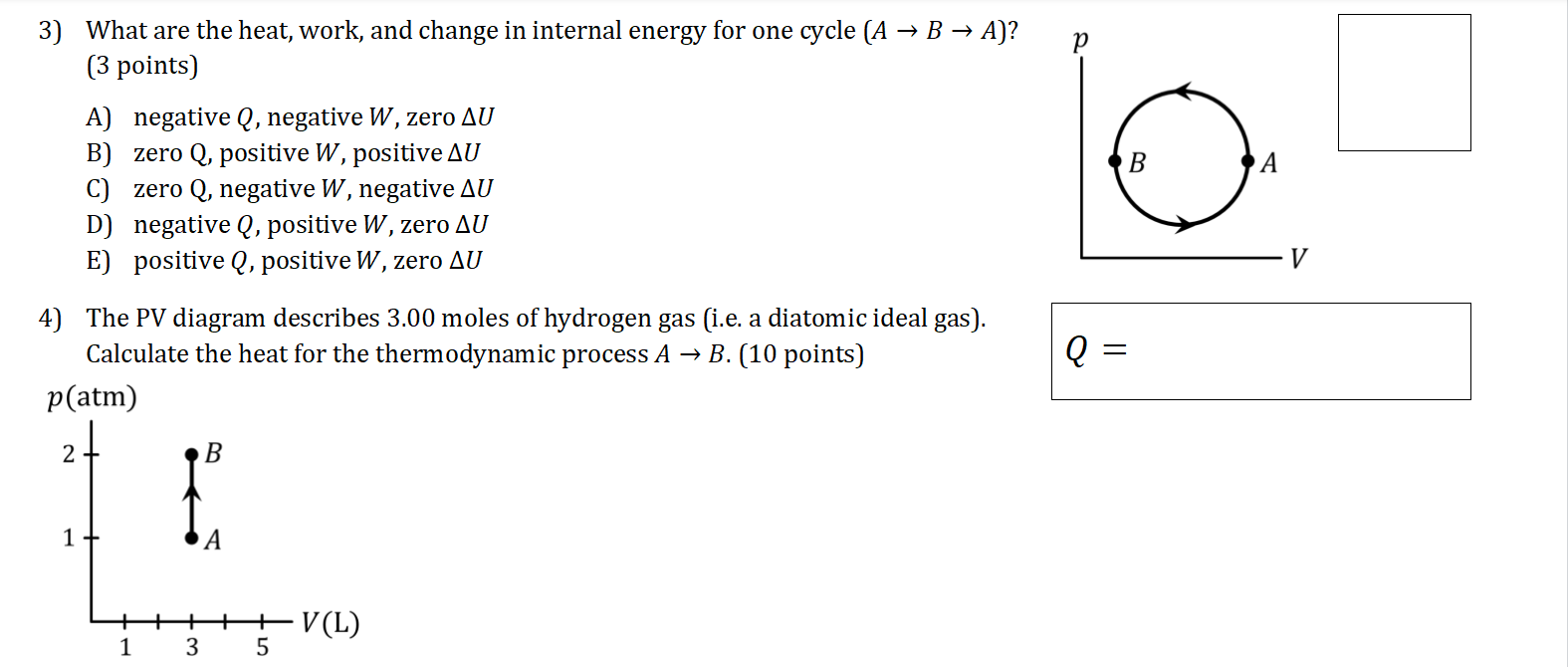 Solved 3) What Are The Heat, Work, And Change In Internal | Chegg.com