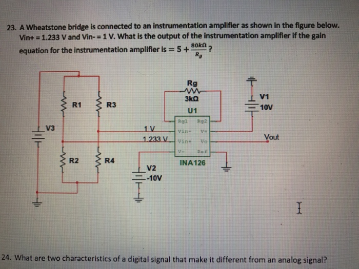 Solved 23. A Wheatstone bridge is connected to an
