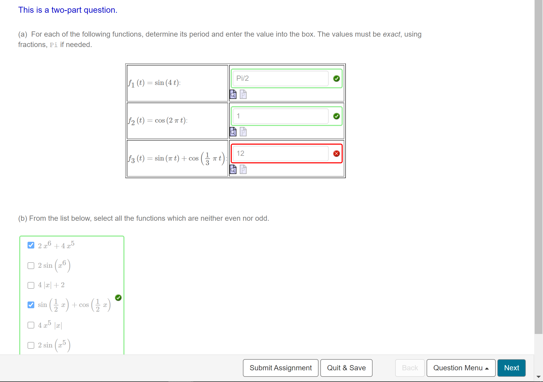 Solved (a) For each of the following functions, determine | Chegg.com