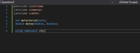 Solved (Global Scope) Question2 1 &include 2 #include | Chegg.com