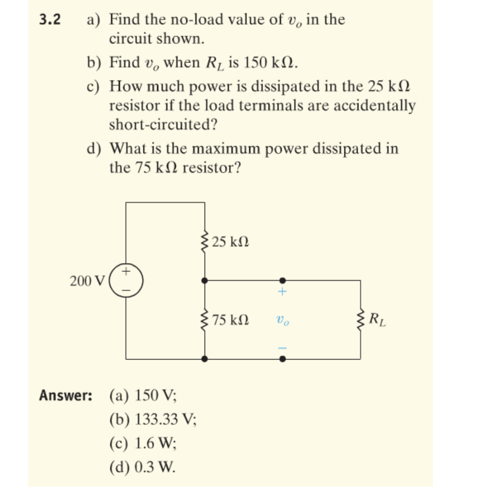 Solved 3.2 A) Find The No-load Value Of V, In The Circuit | Chegg.com