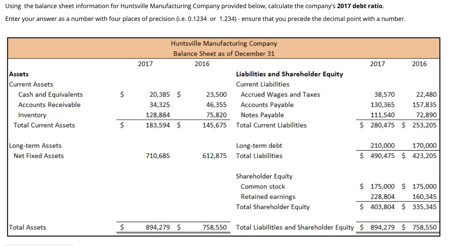 solved-using-the-balance-sheet-information-for-huntsville-chegg