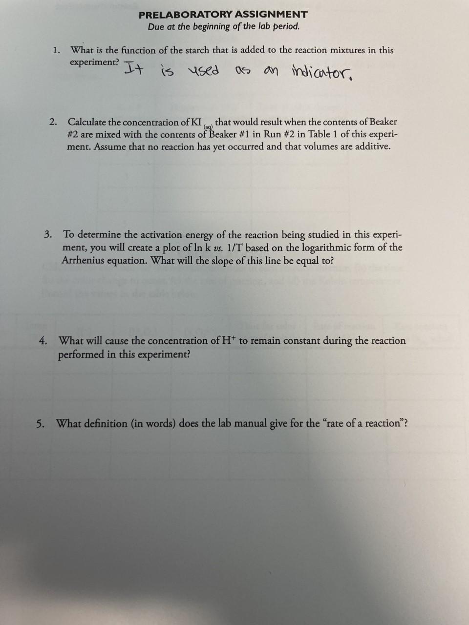 Solved PRELABORATORY ASSIGNMENT Due at the beginning of the | Chegg.com