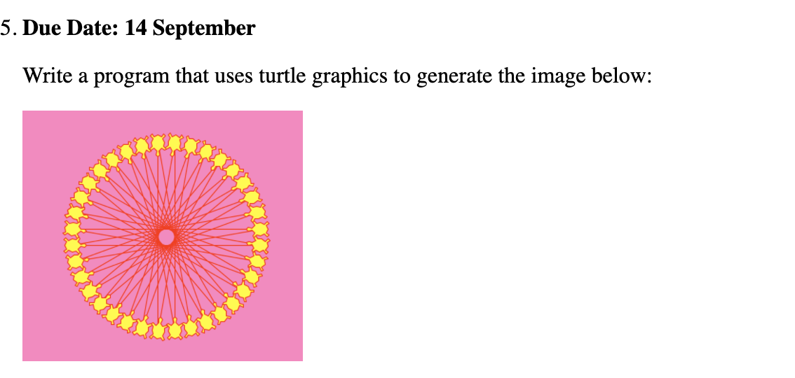 Solved 5. Due Date: 14 September Write a program that uses | Chegg.com