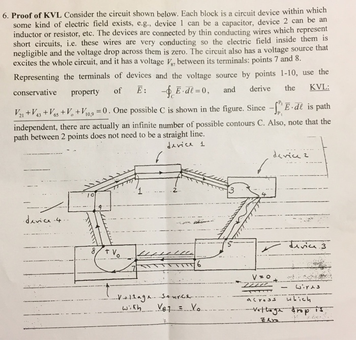Solved Proof of KVL Consider the circuit shown below. Each | Chegg.com