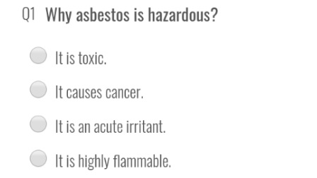 Solved Q1 Why asbestos is hazardous ? It is toxic. It causes | Chegg.com