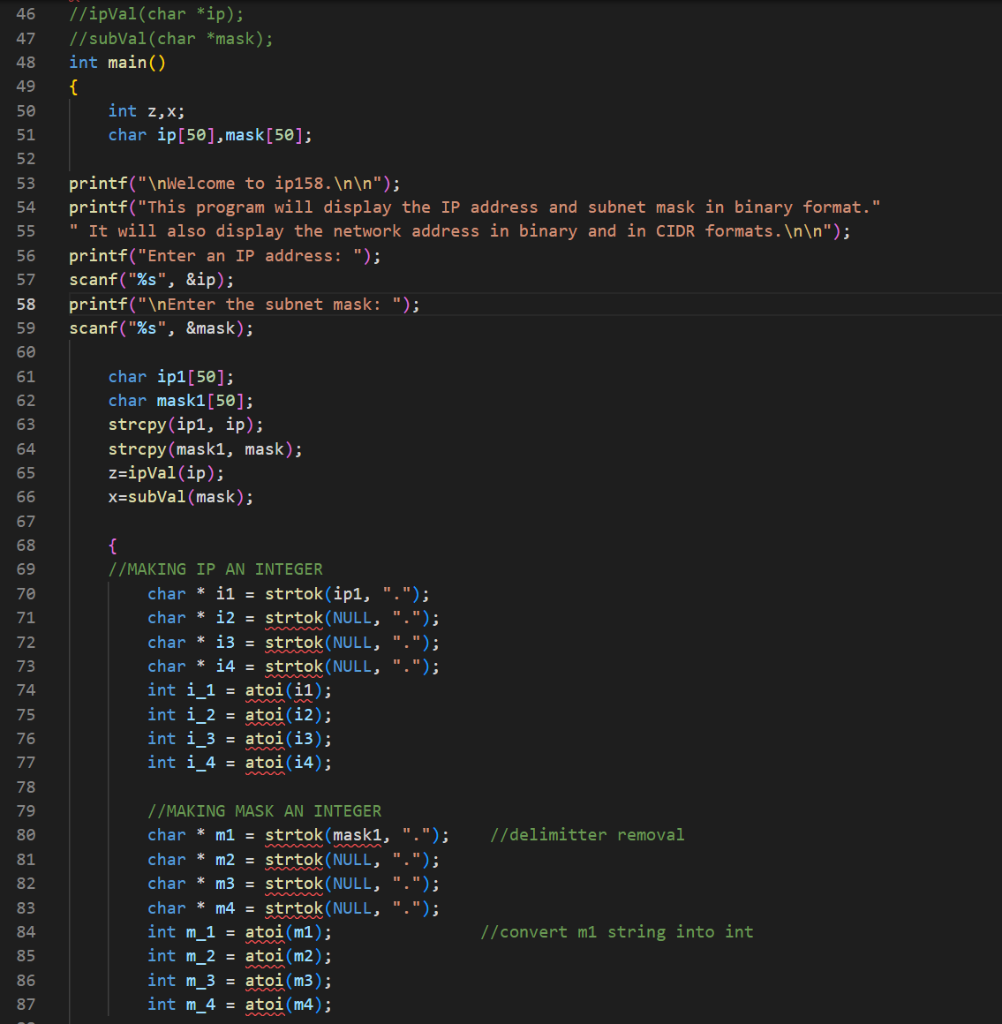 Solved CIS158 Programming Assignment - P09 IPv4 Addressing | Chegg.com