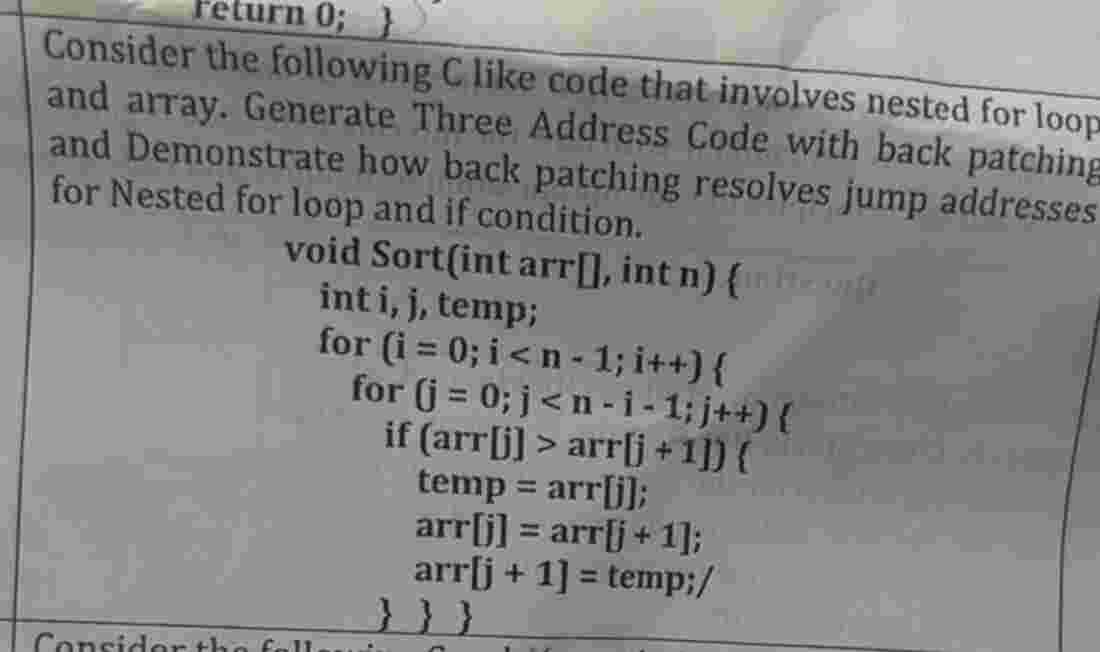 Solved Consider the following C ﻿like code that involves | Chegg.com