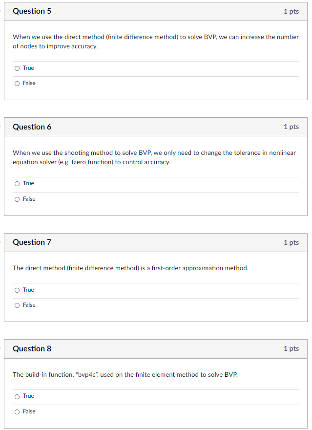Solved Question 5 1 pts When we use the direct method | Chegg.com