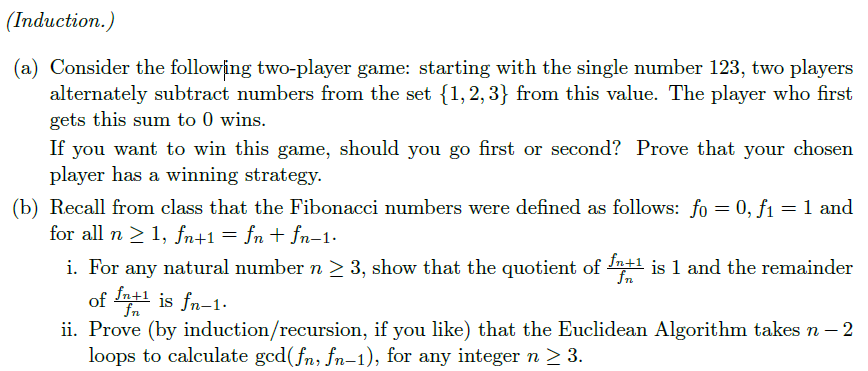 solved using the enqueue function, add all players to... Solved (Induction.) (a) Consider the following two-player | Chegg.com