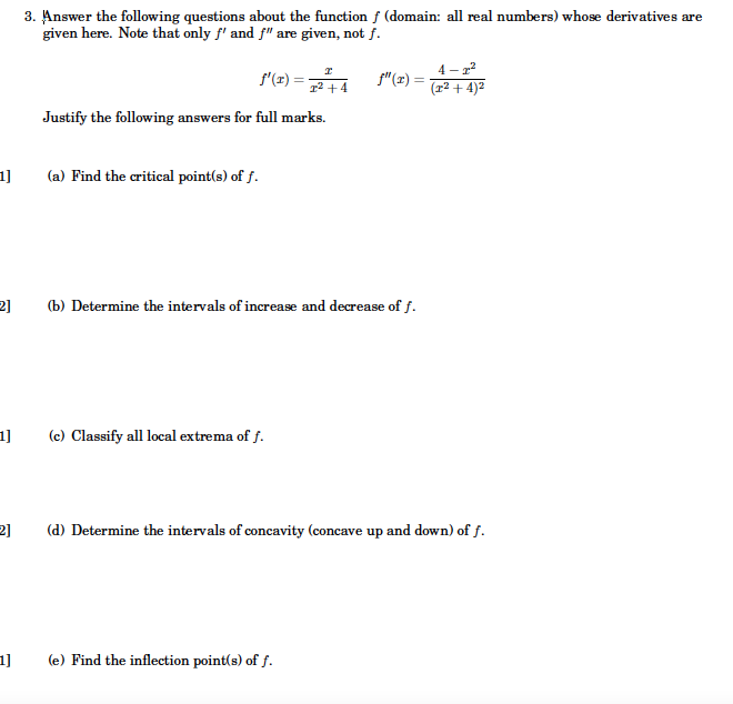 Solved 3. Answer the following questions about the function | Chegg.com