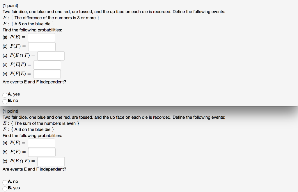 solved-1-point-two-fair-dice-one-blue-and-one-red-are-chegg