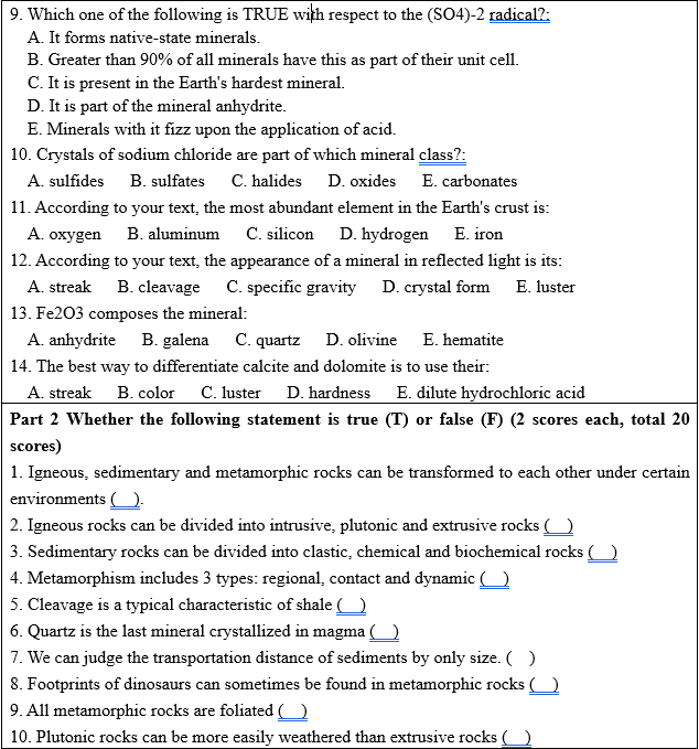 Solved 9. Which one of the following is TRUE with respect to | Chegg.com