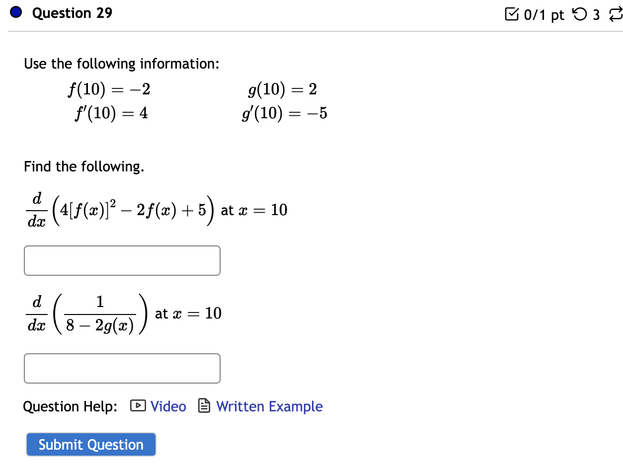 Solved Question 29 Ï–0/1 pt 3â‡„ Use the following information: | Chegg.com
