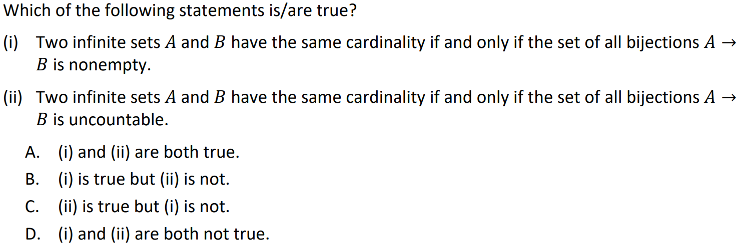 Solved Which Of The Following Statements Is/are True? (i) | Chegg.com