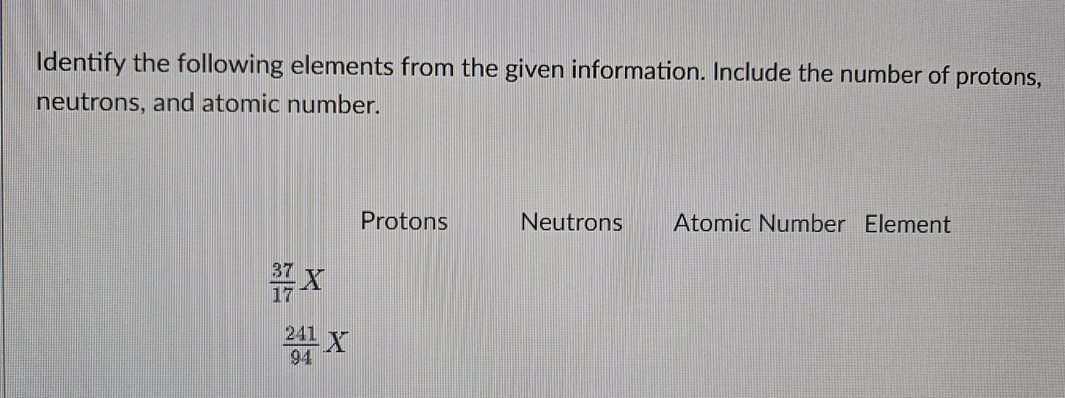 Solved Identify the following elements from the given | Chegg.com