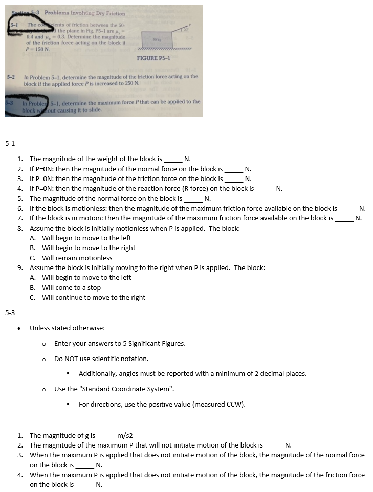 Solved Soctien_5-3 Problems Involving Dry Friction 5-1 The | Chegg.com