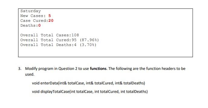 Solved 2 Write A Program To Record COVID 19 Cases In Melaka Chegg