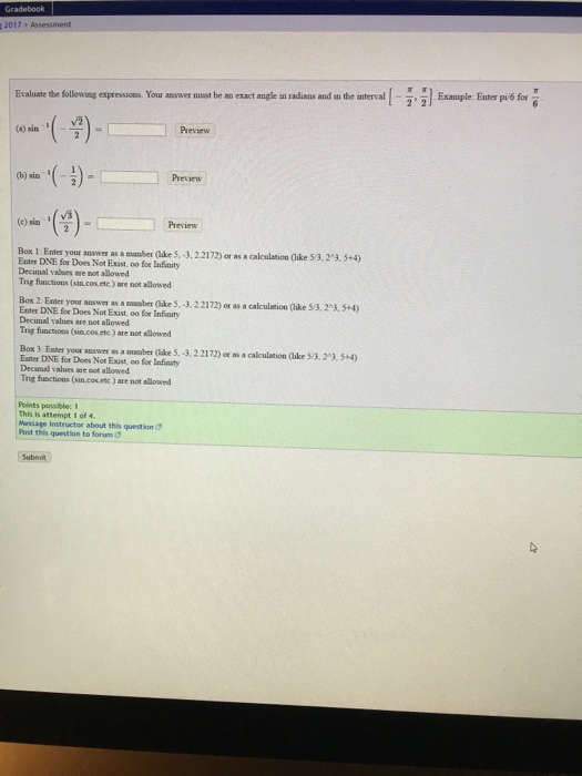 Solved Evaluate the following expressions. Your answer must | Chegg.com