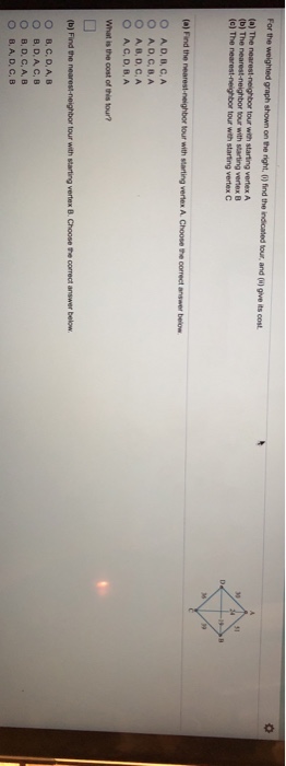 Solved For the weighted graph shown on the right, 0) find | Chegg.com