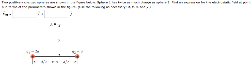 Solved Two Positively Charged Spheres Are Shown In The | Chegg.com