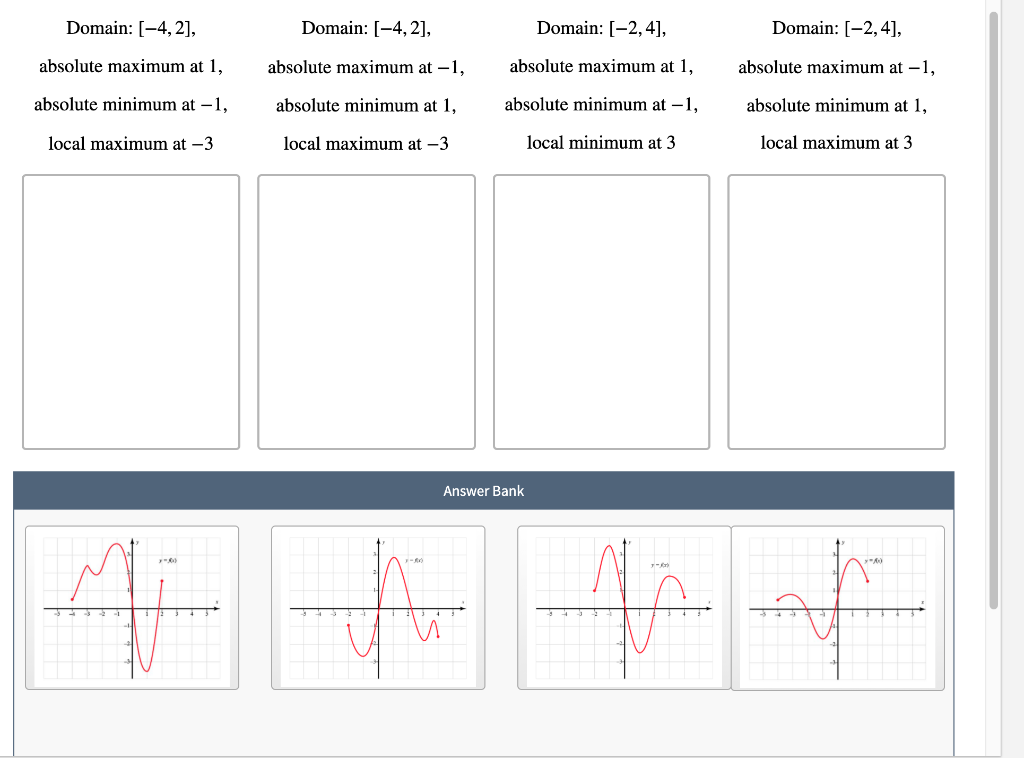 Solved Domain: (-4,2], Domain: (-4,2], Domain: (-2,4], | Chegg.com
