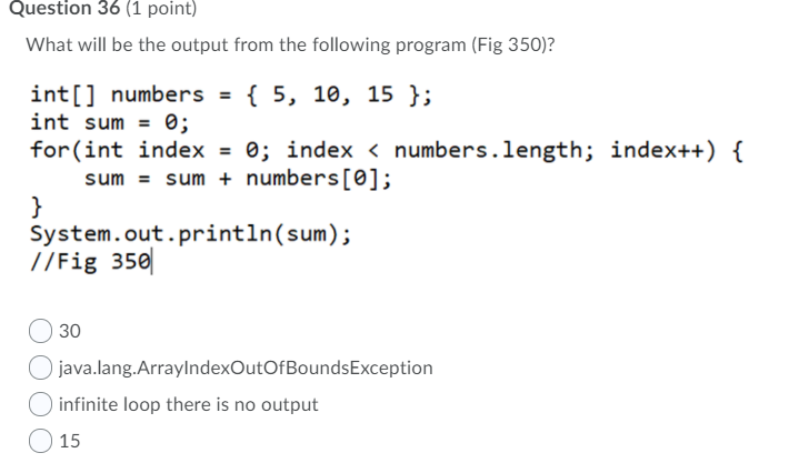 Solved Question 35 (1 point) What will print from the code | Chegg.com