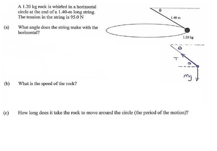 Solved A 1.20kg ﻿rock Is Whirled In A Horizontalcircle At 