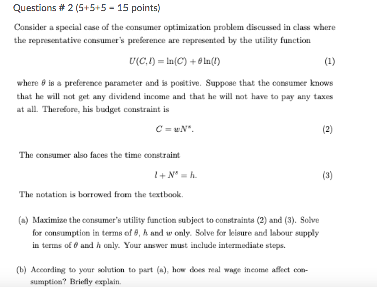 Solved Questions # 2 (5+5+5 = 15 points) Consider a special | Chegg.com