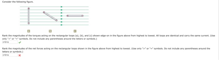 Solved Consider The Following Figure. Rank The Magnitudes Of | Chegg.com