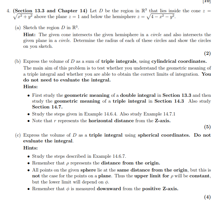 Solved 4. (Section 13.3 And Chapter 14) Let D Be The Region | Chegg.com