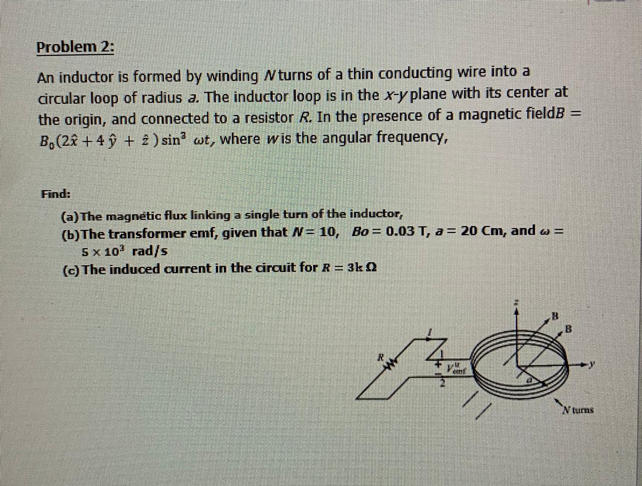 Solved Problem 2 An Inductor Is Formed By Winding N Turn Chegg Com