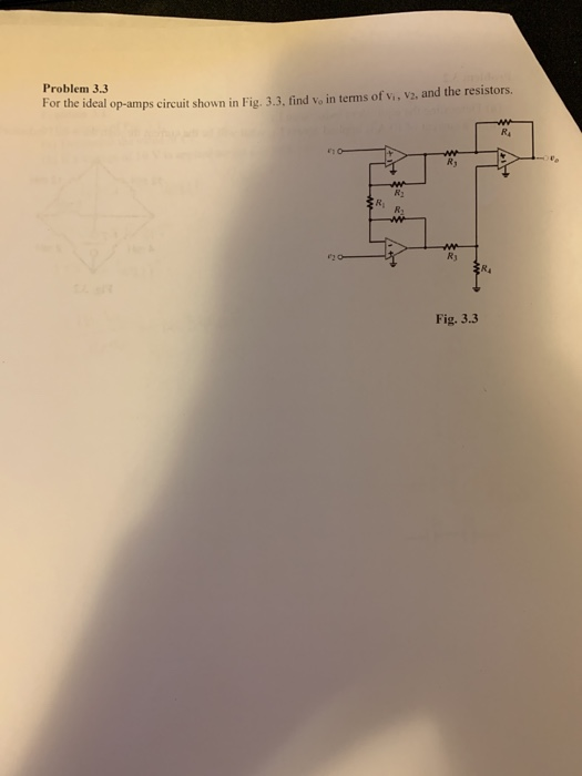 Solved Problem 3.3 For the ideal op-amps circuit shown in | Chegg.com